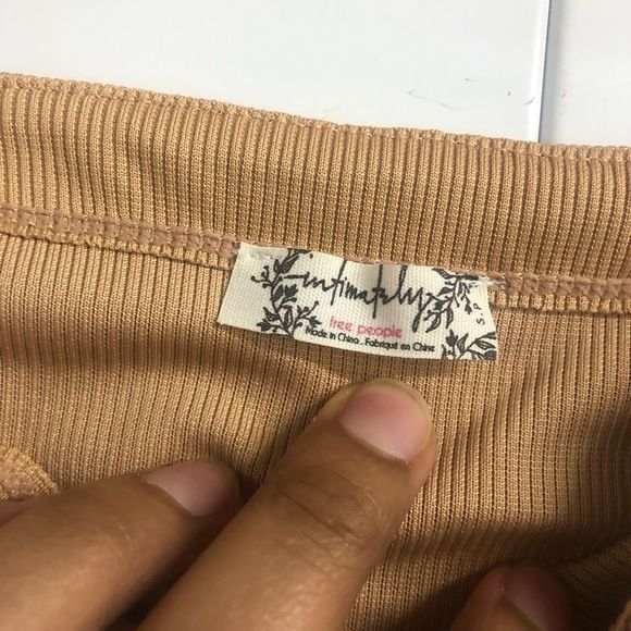 Free People NWT On Your Side Bodysuit Ruched Tan Sleeveless, Size Small, MSRP $5 - Picture 5 of 10